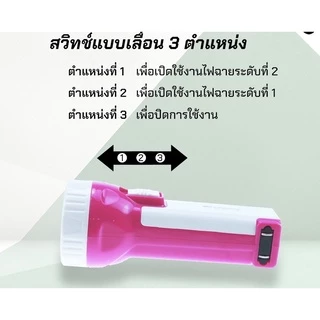 ไฟฉาย ไฟฉายแบบชาร์จไฟได้ 2 ระดับความสว่าง KAMISAFE 8826 ไฟฉายประหยัดพลังงานคุณภาพสูง
