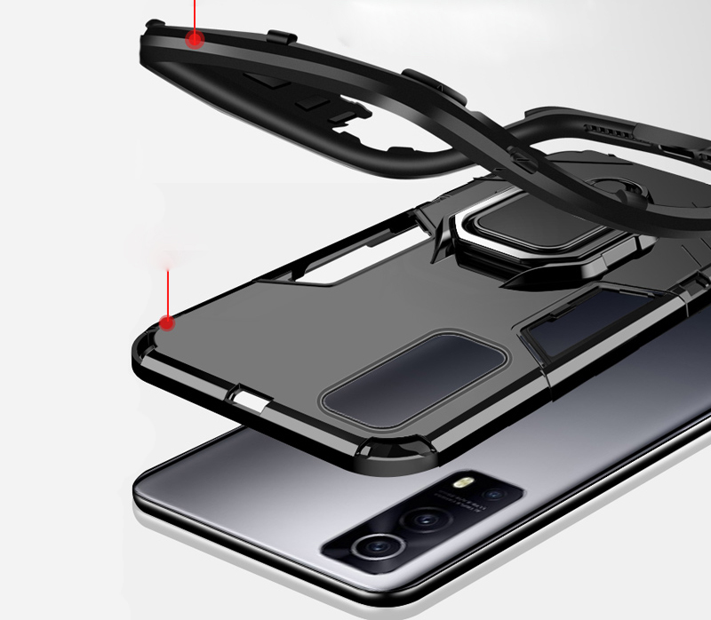 สําหรับ Vivo Y72 Y52 Y55 Y77 Y76 Y75 5G เกราะกันกระแทกกรณีแหวนขาตั้งกันชนปกหลัง - รูปที่ 3