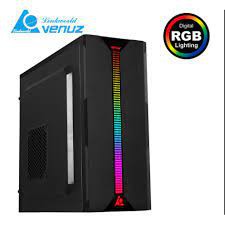 VENUZ ATX Computer Case VC1721ไฟ RGBประกัน 1ปี แถมพัดลม 1ตัวไฟปรับระดับได้แจ่มๆ ด้านช้างอคิลิคใส