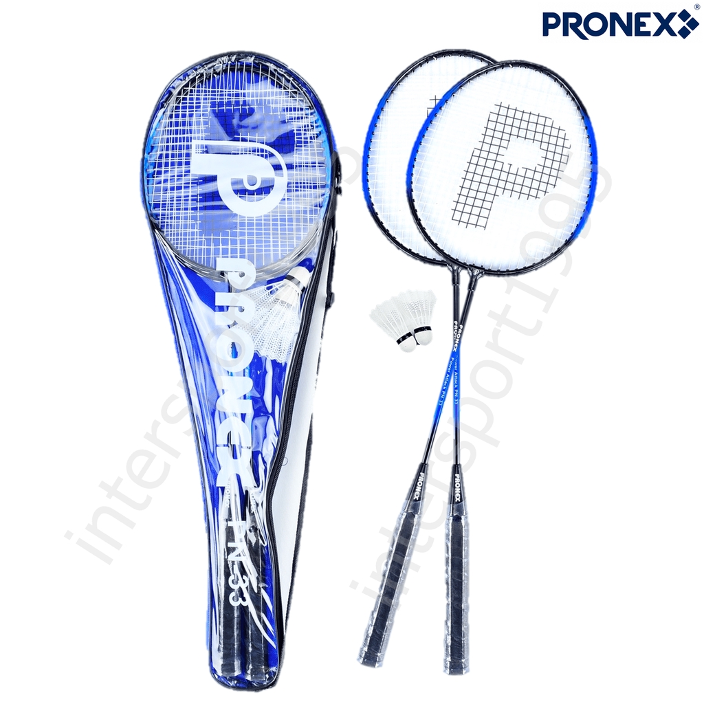 ((พร้อมส่ง))ไม้แบด ไม้แบดมินตัน PRONEX รุ่น PN-33 แพ็กคู่ + ลูก+กระเป๋าสะพาย xRhe