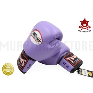 นวมชกมวย TWINS SPECIAL BOXING GLOVES BGVL-3 Purple นวมต่อยมวย หนังแท้ สีม่วง