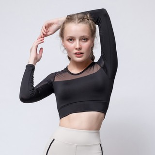 TA ACTIVE GIRLY LONG SLEEVE CROP เสื้อครอปแขนยาวคอกลม