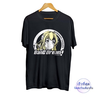 ผู้ชาย เสื้อยืดผ้าฝ้าย 100% พิมพ์ลายพาเลท CHISATO SHIRASAGI สีพาสเทล BANG DREAM สไตล์ญี่ปุ่น ยุค 30