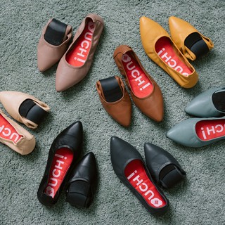 OUCH! FLATS รุ่น S.O.S POINTY | รองเท้าพับได้หนังวัวรุ่นหัวแหลม