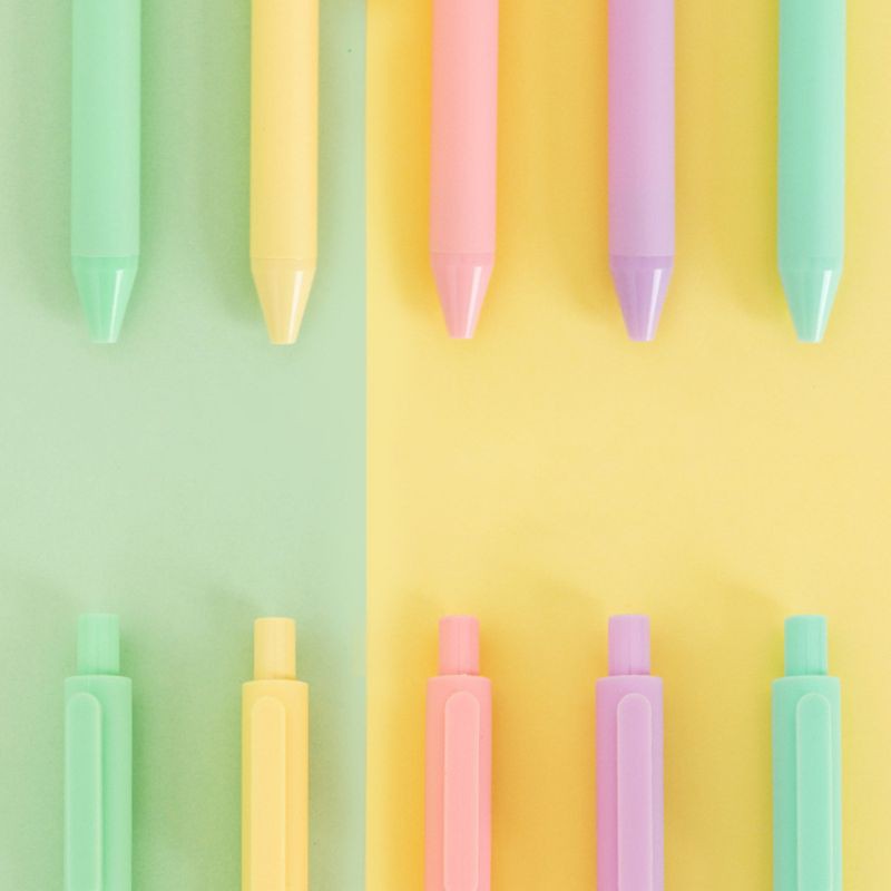 5pcs Candy Color Signing Neutral Gel Pens 0.5mm Black Ink Journal ...