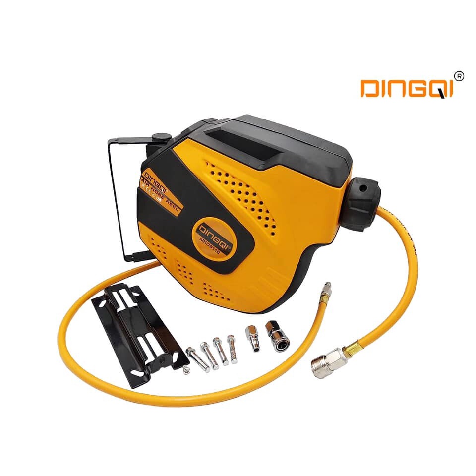 โรลม้วนเก็บสายลม DINGQI PVC สายลม PVC อย่างดี ขนาด 8x12 มม. 5/16"150 PSI. ขนาด 10เมตร