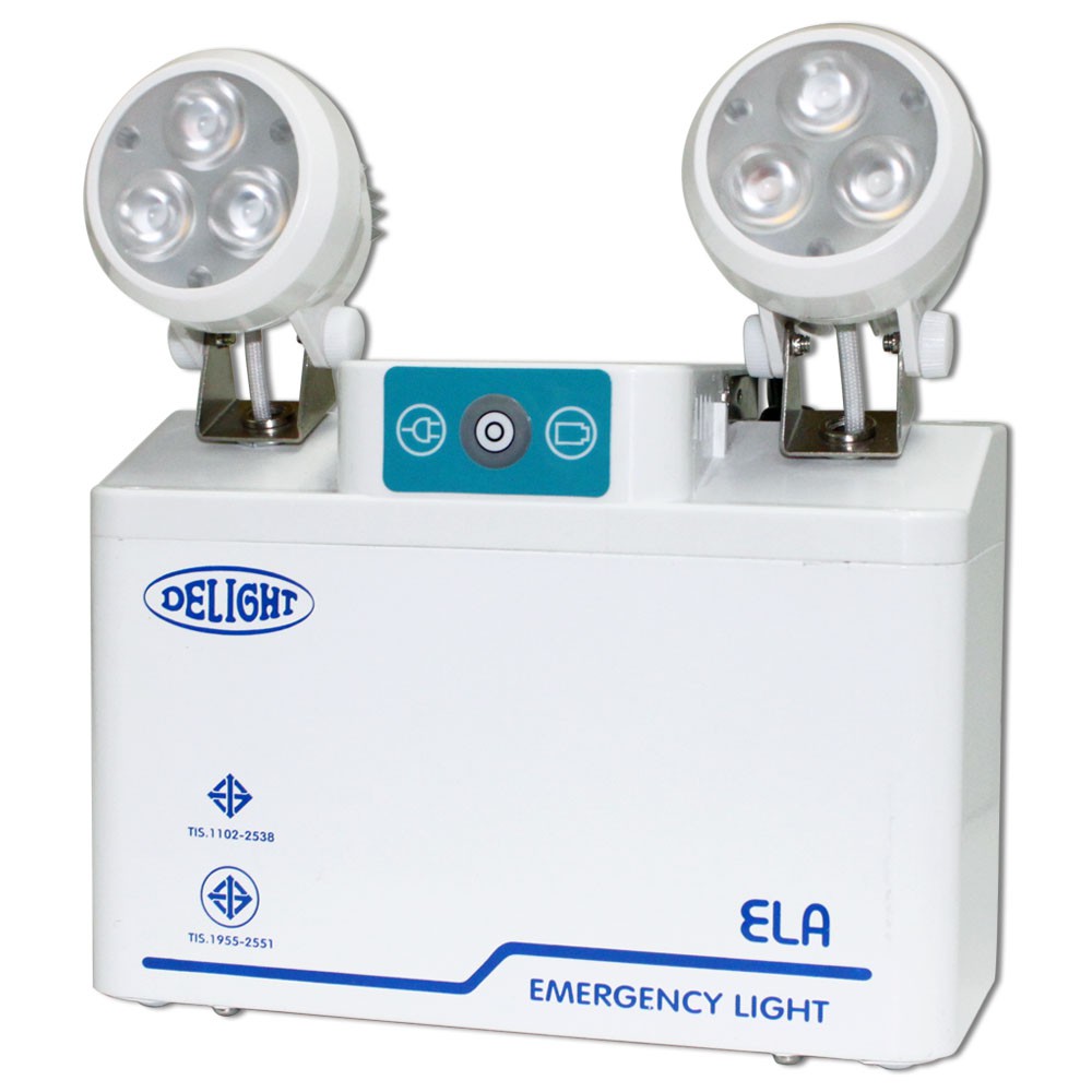 Delight ไฟฉุกเฉิน   สำรองไฟ 3 ชั่วโมง LED 2x3 วัตต์ เปิดปิดอัตโนมัตรับประกัน 5 ปี+แถมแบตเตอรี่ พร้อมใช้งาน  DLEM-23X3