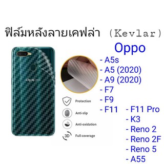 ฟิล์มหลังลายเคฟล่า Oppo  A5s/A5 2020/A9 2020/F7/F9/F11/F11 Pro/K3/Reno 2/Reno 2F/Reno 5/A55