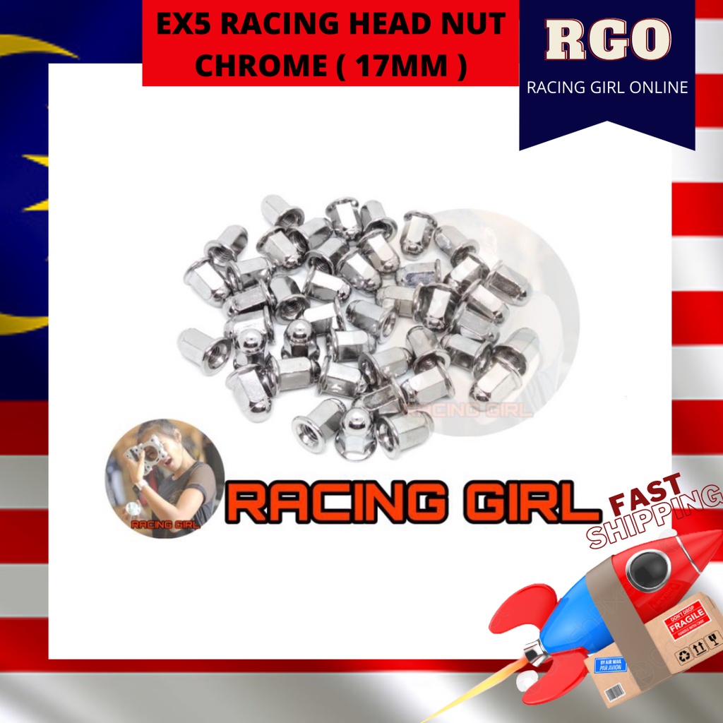 EX5 / EX5 DREAM RACING HEAD NUT 17MM / NUT CHROME RACING