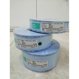 ถุงซีลใส่อุปกรณ์ Sterilization Flat Roll 200 m.ถุงซีลฆ่าเชื้อ ใส่อุปกรณ์ให้ปลอดเชื้อ น้ำเข้าจากประเทศไต้หวัน