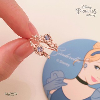 ใหม่ Cinderella สร้อยข้อมือต่างหูแหวนดิสนีย์เงินแท้ 925 14K สีทองสไตล์เกาหลี