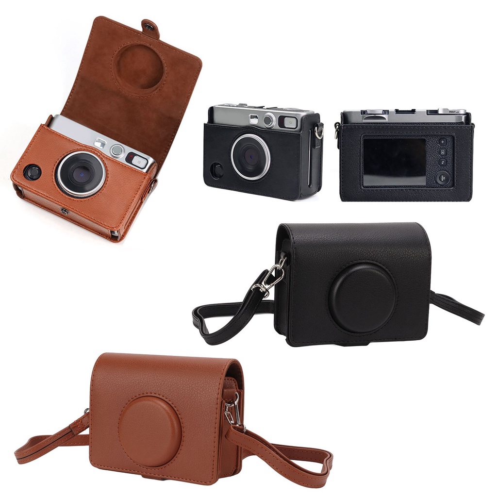 Camera Bag กระเป๋าเคสหนัง Pu พร้อมสายคล้องไหล่ สําหรับกล้อง Fuji Instax Mini Evo