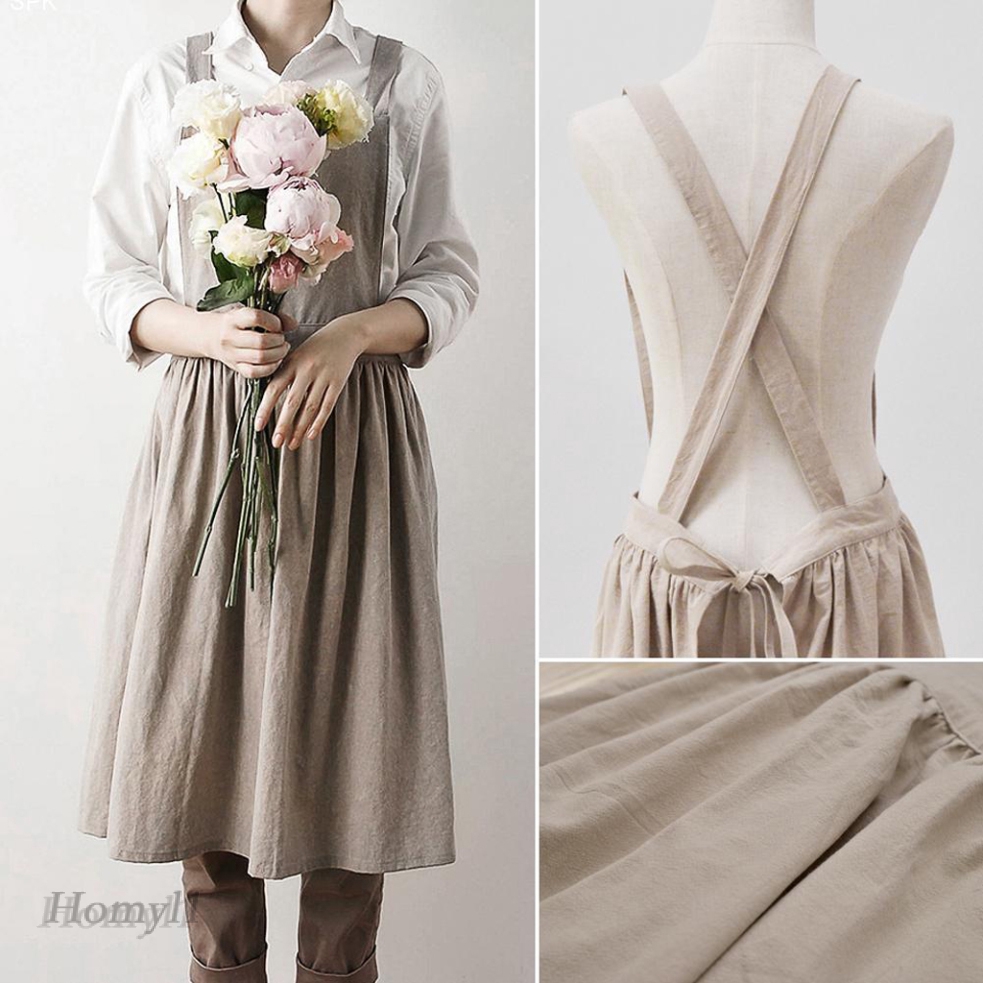 ผ้ากันเปื้อน ผ้าฝ้าย และผ้าลินิน สีพื้น สไตล์ญี่ปุ่น มี 2 สี ผ้ากันเปื้อน Apron กันเปื้อนสไตล์ญี่ปุ่นกันน้ำหยดwater proof เกรดพรีเมี่ยมใส่กันเปื้อนใส่เที่ยวได้ ของแท้พร้อม
