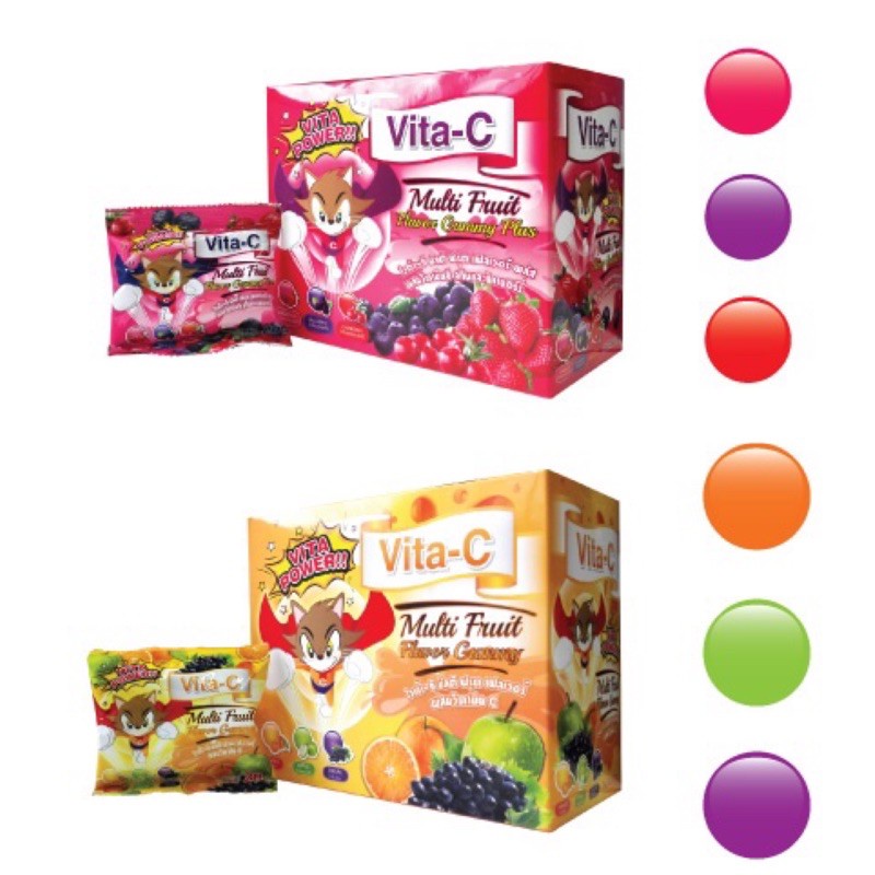 Vita-C Gummy Jelly วิตามินซี(ไวต้า-ซี ลูทีน,บิลเบอร์รี่/มัลติฟรุ๊ต)กัมมี่  เยลลี่ผลไม้ ขนม ลูกอม เคี้ยวนุ่ม