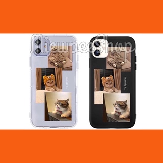 พร้อมส่ง Case iPhone เคสไอโฟน 6-13ProMax ลายรูปน้องแมวสามตัว สีดำ-ใส