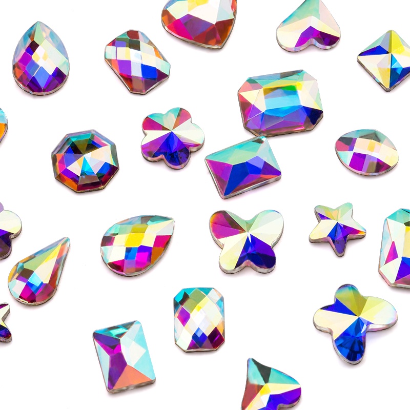 หินคริสตัล พลอยเทียม หลากสี สําหรับตกแต่งเล็บ