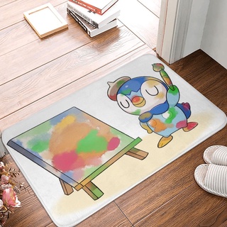 Pokemon Piplup 16x24 นิ้ว พรมปูพื้น ประตู ห้องครัว เสื่อห้องน้ํา เสื่อกันลื่น (40X60 ซม.)