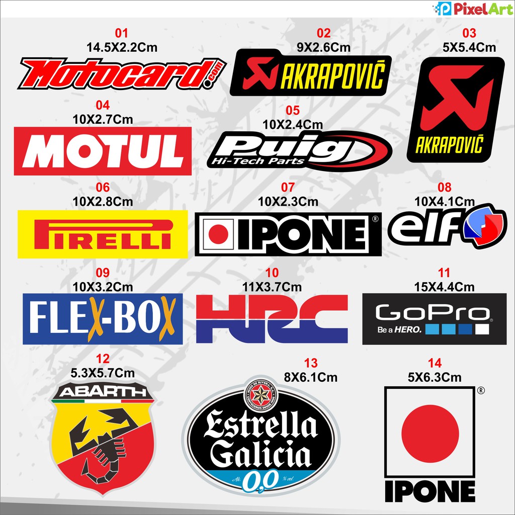 สติ๊กเกอร์ SPONSOR SUPERBIKE MOTUL MOTOCARD MICHELIN สติ๊กเกอร์ MOTOGP GSX NINJA R25 R15 (UNIT ราคาต
