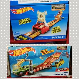 Hotwheels set rapid relay และ 4 lane race