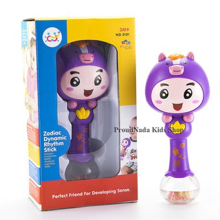 ProudNada Toys ของเล่นเด็กเขย่ามือหน้าตุ๊กตา(สีม่วง) Huile NO.3101-7