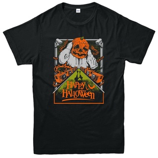 เสื้อยืดโอเวอร์ไซส์แฟชั่นยอดนิยมขายร้อน Happy Halloween TShirt,Dj ฟักตลก Spoof สยองขวัญน่ากลัว Dread Retro ของขวัญ TopS-