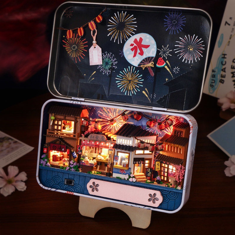 diy hut handmade box theater assembly model บ้านหลังเล็ก ของขวัญวันเกิด