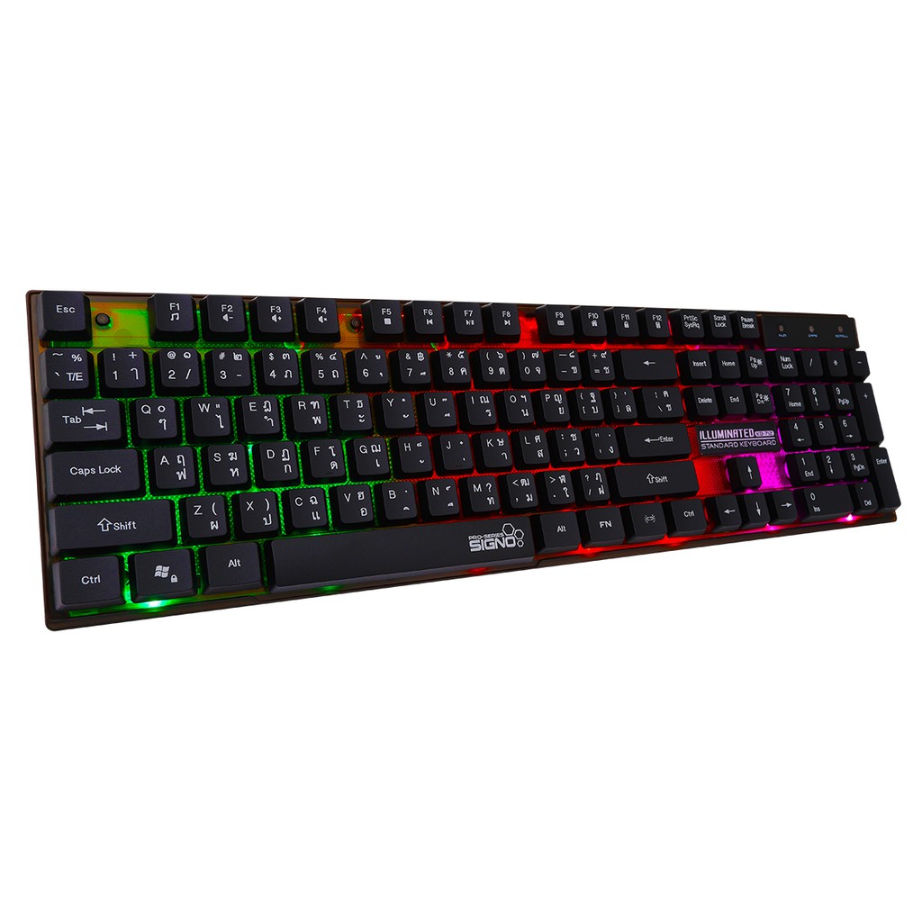 SIGNO Illuminated Standard Keyboard รุ่น KB-712 (เกมส์มิ่ง คีย์บอร์ด)