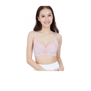 Wacoal Surprise Wireless Lace Bra บราไร้โครง ตกแต่งลูกไม้ชิ้น รุ่น WB9V05 สีชมพู (WR)