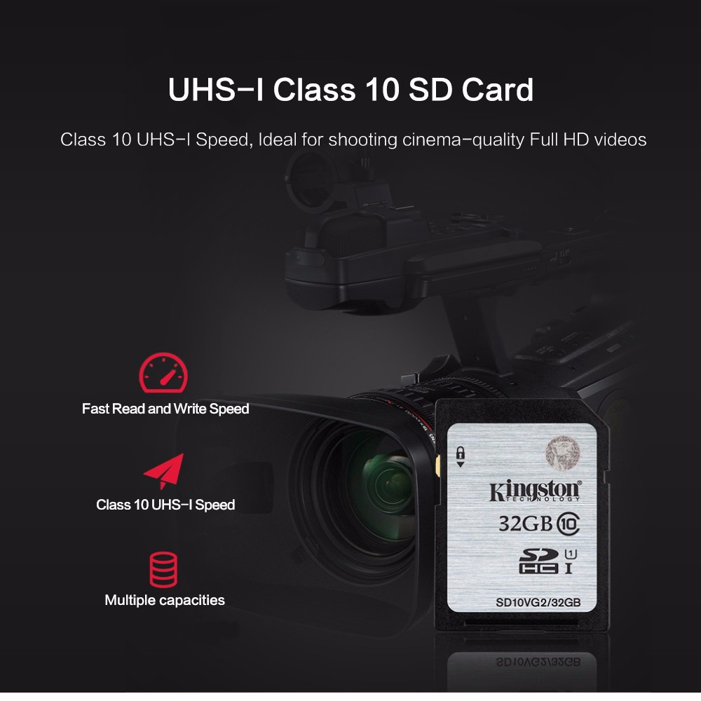 Kingston 64GB 32GB 16GB Class10 SD Card HD video For Camera