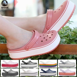 Crocs รองเท้าแตะ ของแท้ สําหรับผู้หญิง รองเท้าแตะ พื้นหนา เพิ่มความสูง