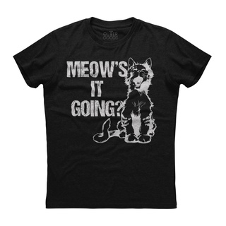 เสื้อยืด พิมพ์ลาย Meows It Going Cat สุดฮา ออกแบบดี อัตราการคืนสินค้าสูง