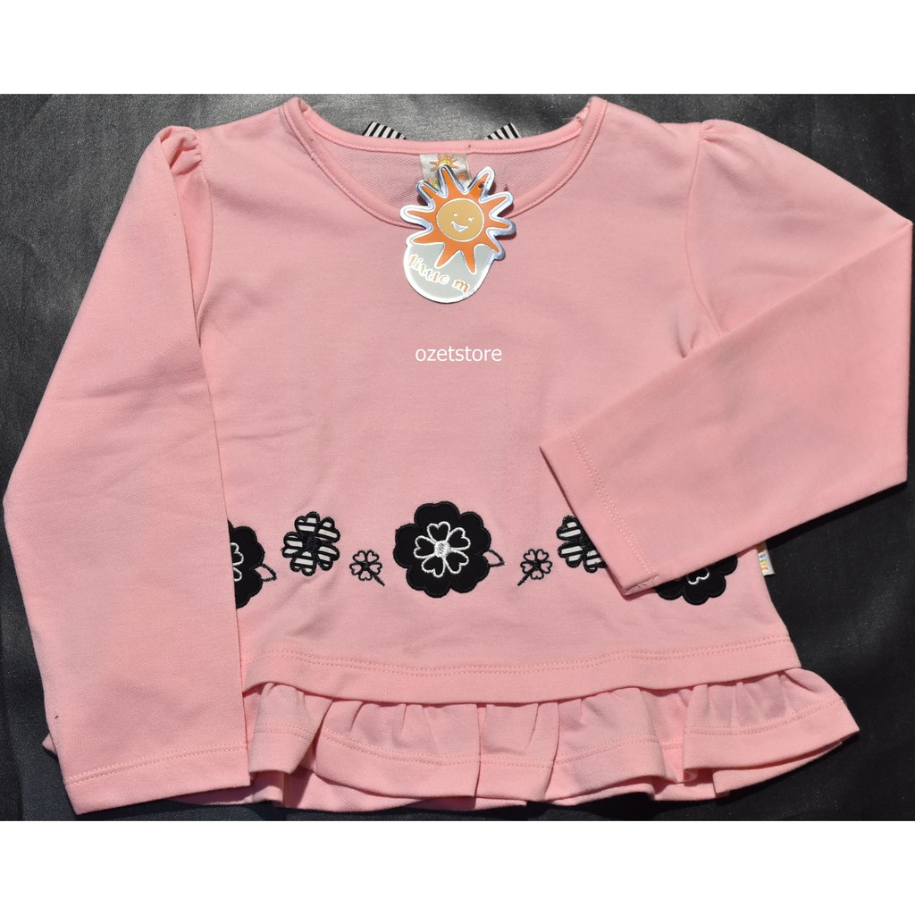 เสื้อยืดเด็กสีชมพูแขนยาว Little M PAL04 ORIGINAL