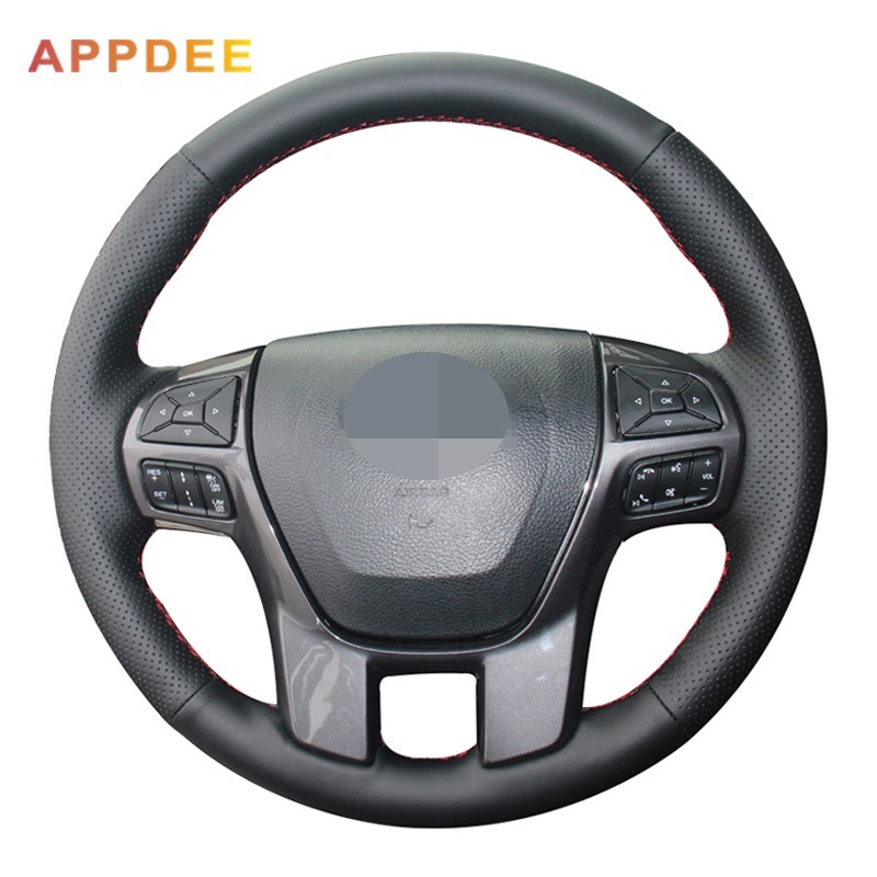 พวงมาลัยหนังเทียมสีดําสําหรับ ford ranger everest 2016