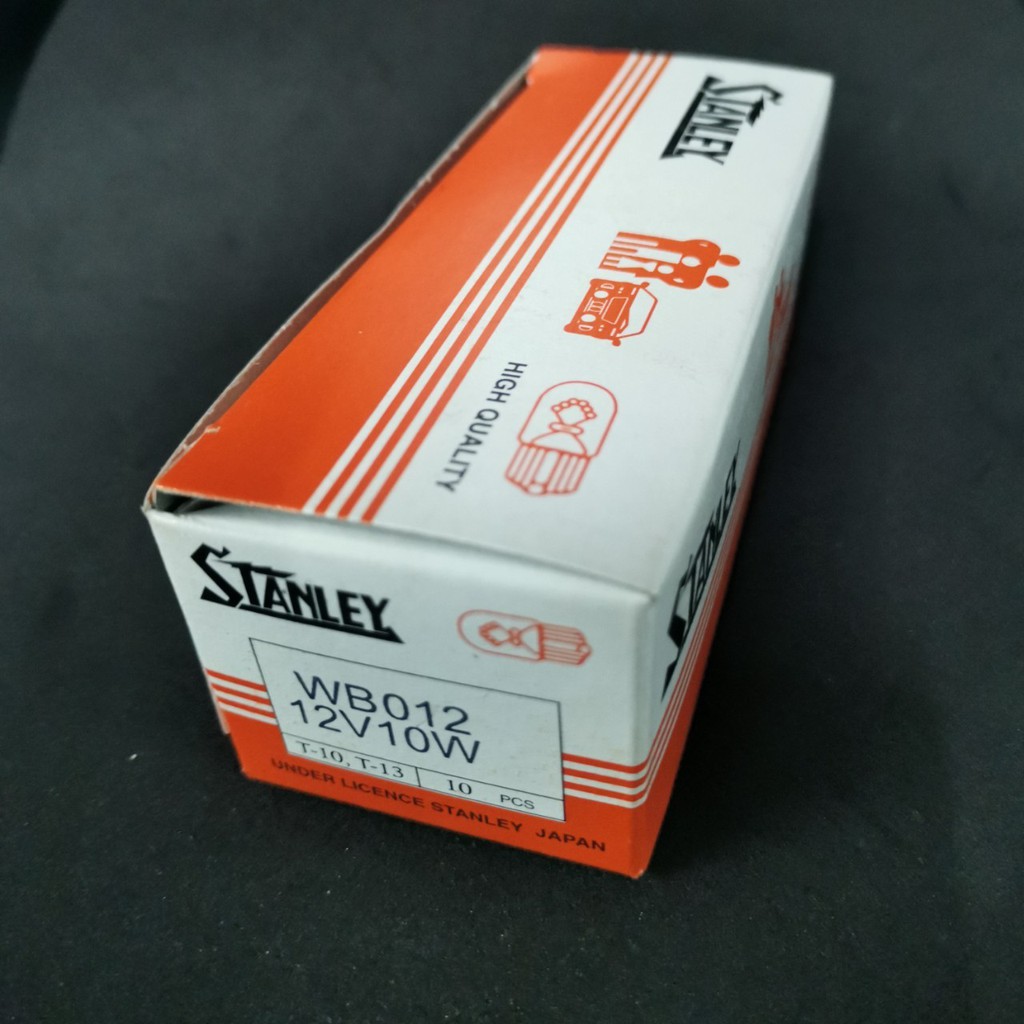 หลอดไฟ หลอดไฟเสียบ หลอดไฟเลี้ยว 12V 10W แท้ STANLEY BULB WB010 ,WB012  หลอดไฟเลี้ยว DREAM ใส / ส้ม หลอดไฟเสียบใหญ่  UK