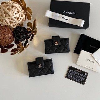 CHANEL CARD HOLDER CAVIER SKIN พร้อมส่ง หนังแท้ ใส่การ์ดได้หลายใบ