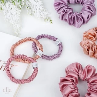 (1ชิ้น ไซส์เล็ก – Mini) ยางรัดผมผ้าไหมมัลเบอร์รี่ Ella Mulberry Silk Scrunchies