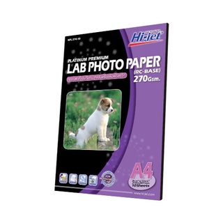 Hi-jet กระดาษโฟโต้ ผิวกึ่งมันกึ่งด้าน Inkjet Platinum Lab (Backside-coated) 270 แกรม A4 10 แผ่น