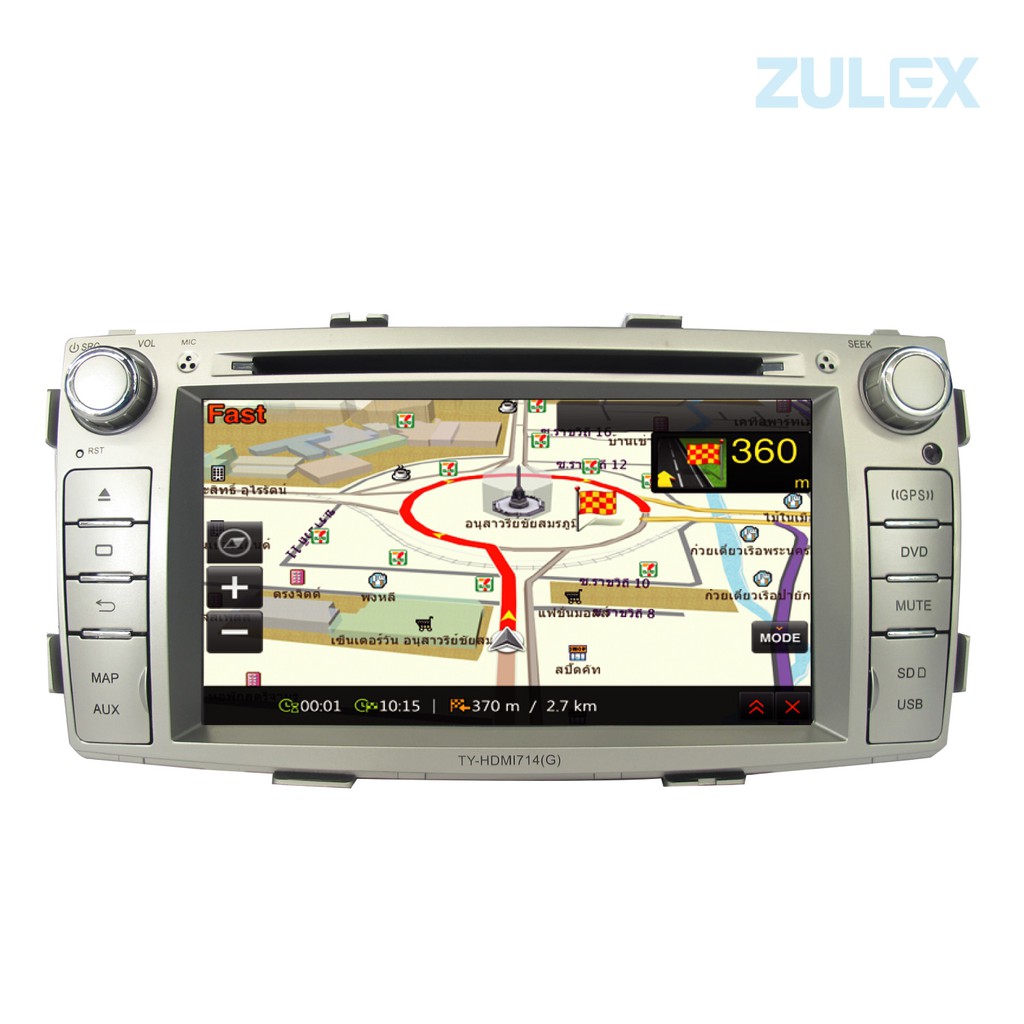 Zulex เครื่องเสียงติดรถยนต์ (กระบะ Hilux,fortuner Champ) รุ่น TY-HDMI714(G)  GPS  HDMI USB SD Card  ฟรีกล้องมองหลัง