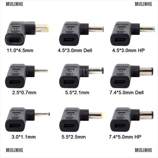 Mulinhe✿อะแดปเตอร์แปลงที่ชาร์จแล็ปท็อป usb type c female dc power jack สําหรับแล็ปท็อป