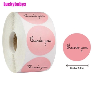 Luckybaby สติกเกอร์ฉลาก Thank You ทรงกลม 500 ชิ้น