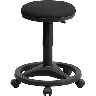 Flash Furniture : FLFWL-905DG-GG* เก้าอี้สำนักงาน Black Ergonomic Stool with Foot Ring