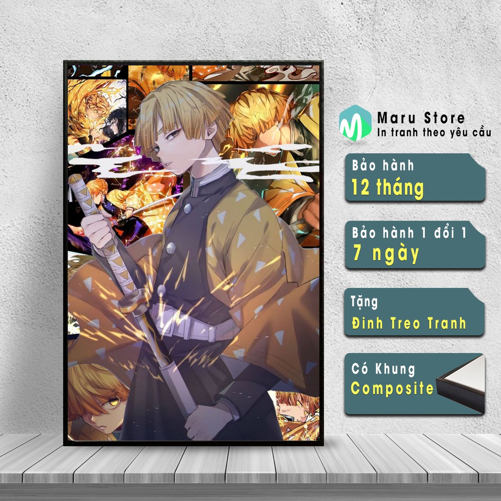 Kimetsu No Yaiba Zenitsu Movie Comedy Tree, แขวนผนังสําหรับตกแต่งบ้าน