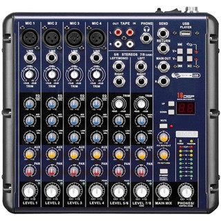 Mixer SMR8 มิกเซอร์ 8 อินพุท (4 โมโน/2 สเตอริโอ) + เอ็ฟเฟ็กต์ + ช่องUSB+บูลทูส