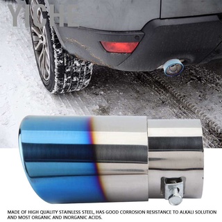 [Hot Sale] Chrome Blue Stainless Steel Universal Car Straight Exhaust Pipe Rear Muffler Tip Tail Throat