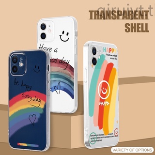 เคสโทรศัพท์มือถือแบบนิ่ม ใส ลายหน้ายิ้ม สายรุ้ง เรียบง่าย สำหรับ Huawei P30 Pro Mate 20 Pro P20 Pro Nova 3E Mate 30 Pro Mate 30 Lite Honor 20 Lite 9X Pro 20 Lite P50 Pro T047