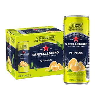 🌟พร้อมส่ง🌟San Pellegrino Fruit Beverage Pompelmo 330ml 4 กระป๋อง น้ำผลไม้อัดแก๊สธรรมชาติ รสส้มโอ ขนาด 330ml