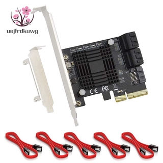 Pcie To 5 - Port Sata Iii 6 Gbps Sata การ์ดควบคุมพร้อม 5 สายเคเบิ้ล