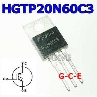 (1ตัว) G20N60C3 , HGTP20N60C3 , IGBT N-Channel , 45A 600V (รหัสสินค้า M00616)