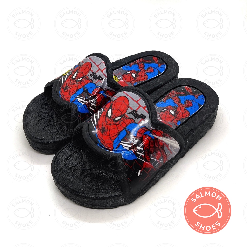 รองเท้าแตะเด็กผู้ชาย สไปเดอร์แมน แบบสวม สีดำ ลิขสิทธิ์แท้ แบรนด์ Kenta