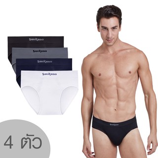 [ คุ้ม 4 ตัว ] Sanremo Brief แซนรีโม กางเกงในชาย กางเกงในผู้ชาย นุ่ม กระชับ ยืดหยุ่นคืนตัวดีมาก ใส่สบาย NIS-SRMSL3 (4 P)